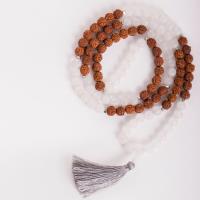 Mala of Force and Strength Rock Crystal and Rudraksha, Band stretchable