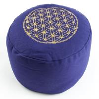 Meditation Cushion Flower of Life Purple filled with buckwheat 36 x 15 cm