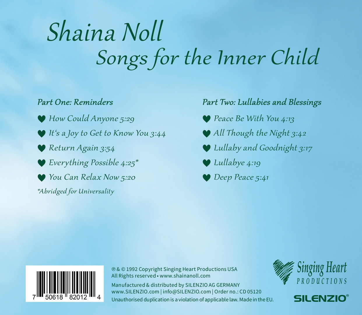 Shaina Noll Songs for the Inner Child CD