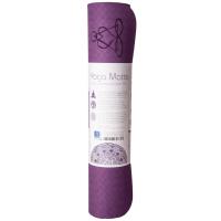 Yogamatte TPE dunkellila/zartlila 6 mm zweischichtig mit Blume des Lebens