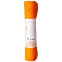 Yoga mat TPE - orange/grey 6 mm two-layer with flower of life