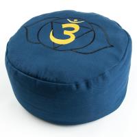 Meditation Cushion Third Eye Chakra Blue filled with buckwheat 36 x 15 cm