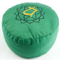 Meditation Cushion Heart Chakra with buckwheat filled 36 x 15 cm