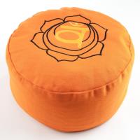 Meditationskissen Sakralchakra Orange mit Buchweizen gefüllt 36 x 15 cm