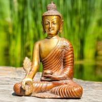 Statue Medizin Buddha 16 cm Messing