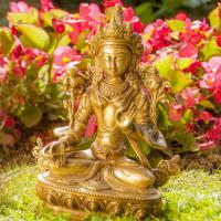 White Tara 20 cm Brass