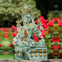 Green Tara 36 cm Brass, gold plated