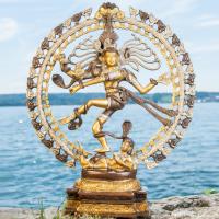 Statue Shiva Nataraj 50 cm Messing, platiniert