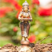 Lakshmi standing 14 cm Brass, copper/silver Finsh