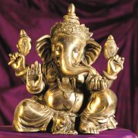 Statue Ganesha sitzend 35 cm Messing