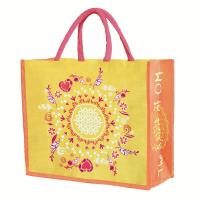 Jute-Tasche Blume des Lebens - gelb/orange/pink The Spirit of OM
